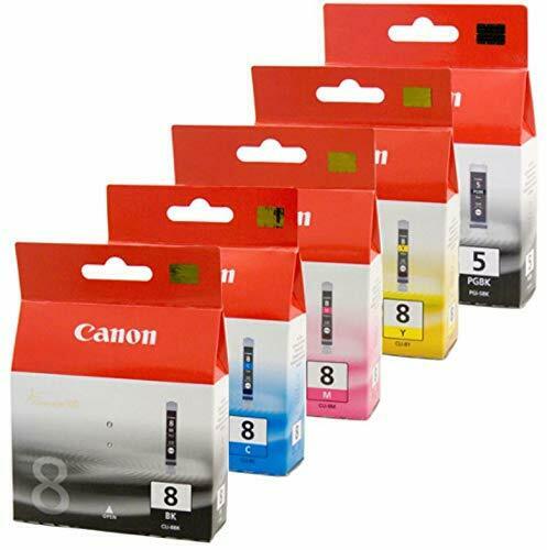Canon 5 & 8 Genuine/Original Ink Cartridges BLACK, CYAN, MAGENTA, YELLOW pgi CLI