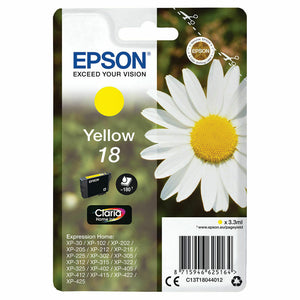 T1804 Epson 18 Genuine Yellow Ink Cartridge Daisy Expression Home XP-202 XP-425