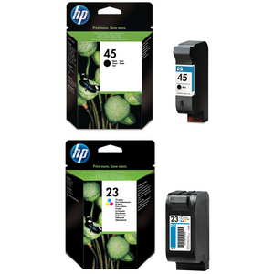 GENUINE ORIGINAL HP 23 COLOUR + 45 BLACK 51645GE C1823D 882c, 890c, 890cm 890CSE