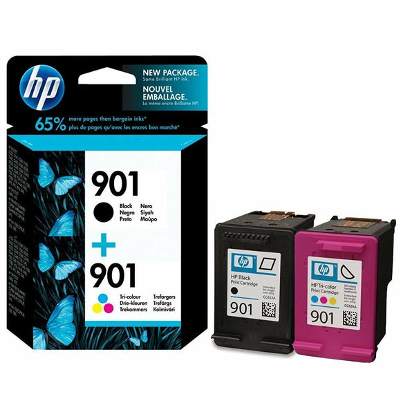 HP Officejet 4500 Ink, Original HP 901 Black &  Colour Ink Cartridge CC656AE