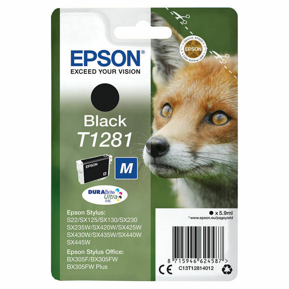Epson T1281 Black Genuine/Original Ink Cartridges For Epson UK SX425W SX430W SX