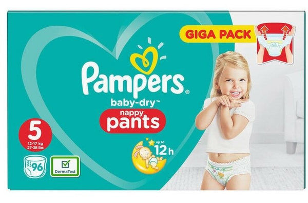 Pampers Baby-Dry Nappy Pants Size 5, 12kg-17kg, Jumbo Pack, 54% OFF