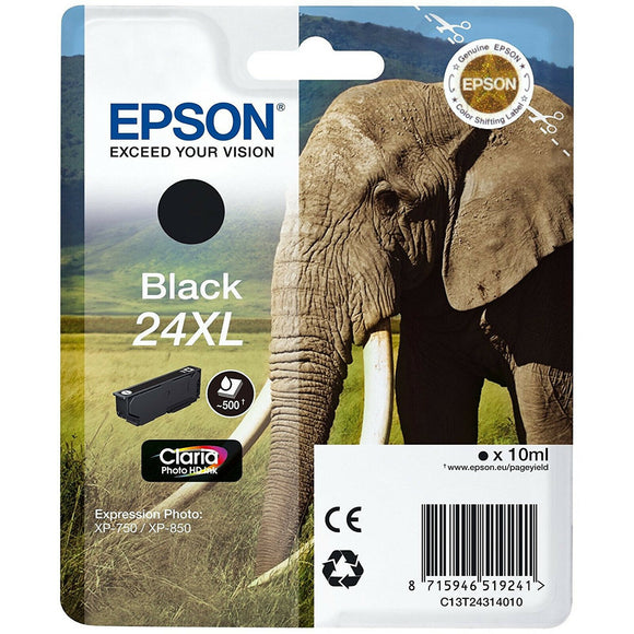 Epson Elephant 24XL Black Ink Cartridge (C13T24314010) Expression Photo XP-750