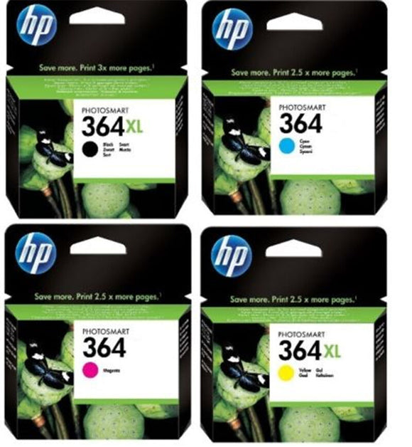 4 Set Original Genuine HP 364XL Black Yellow HP 364 Cyan Magenta Ink Multi Combo