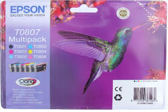 New EPSON T0807 Inks R265 R285 R360 RX PX RX560 RX585 RX685 PX700w PX800FW P50