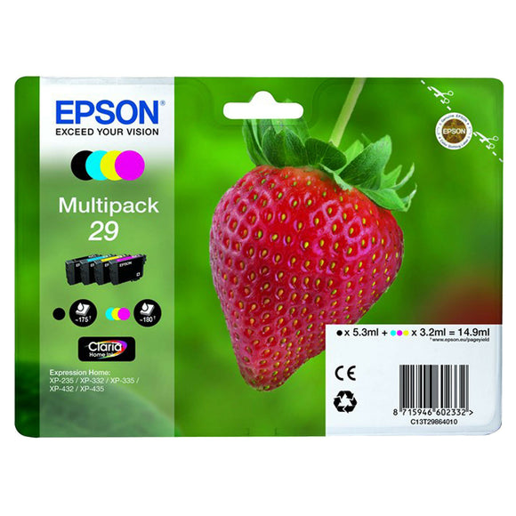 1 Set of T2986 Genuine Epson XP-235 XP-332 XP-335 XP432 XP-435 Ink Cartridge 29 No Box