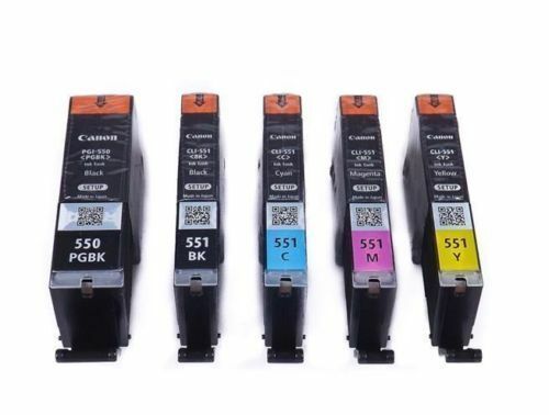 Canon CLI-551 Genuine/Original 5 Ink Cartridges For Canon Pigment Black Setup UK