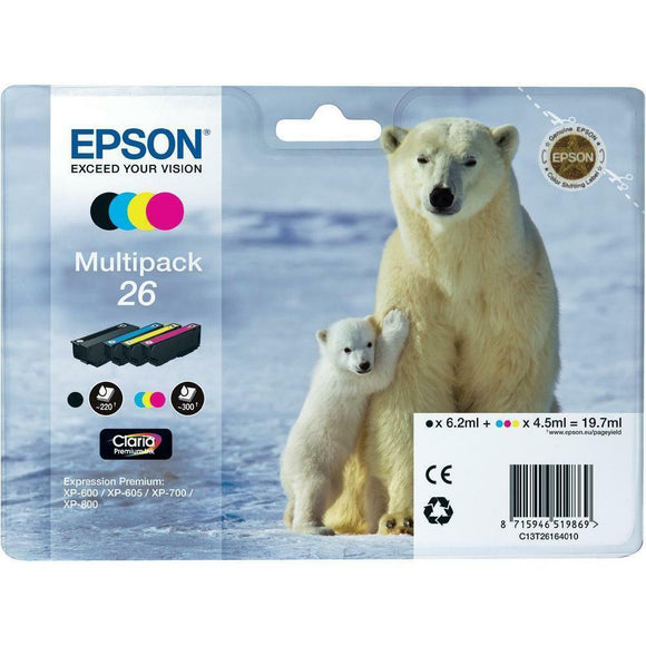 Epson 26 Genuine/Original Ink Cartridges For Epson Black,Cyan,Magenta,Yellow UK