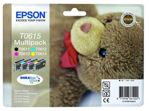 Epson T0615 Ink Cartridges Black & Colour Teddy Stylus DX3800 DX4200 DX4800