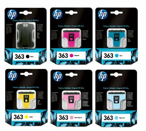 Genuine Full Set of HP 363 Ink Cartridges Photosmart Black Cyan Magenta Yellow L