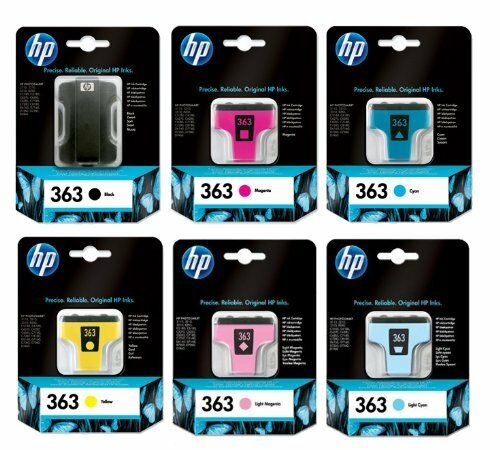 Genuine Full Set of HP 363 Ink Cartridges Photosmart Black Cyan Magenta Yellow L