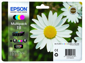 Epson18 Daisy Multipack Claria Home Ink Cartridges T1801 T1802 T1803 T1804 T1806