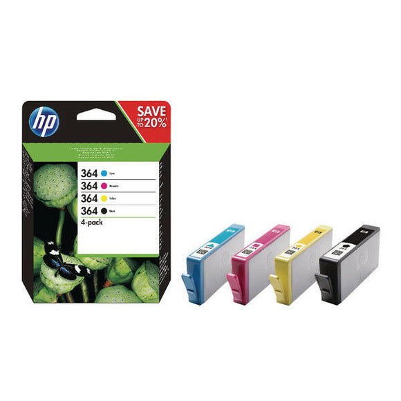 HP 364 4 Pack Inks Plus Photo Paper Premium J3M82AE 3070A 3520 4620 4622 5520 VP