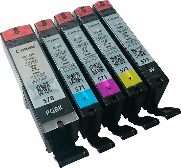 CANON PGI-570 CLI-571 SET GENUINE INK CARTRIDGES SETUP BLK BLK C M Y MG5750 5751
