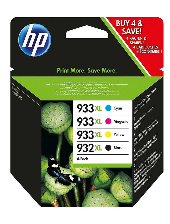 Set of 4 Genuine HP 932XL 933XL Inks OfficeJet 6100 6600 6700 7510 7610 No Box