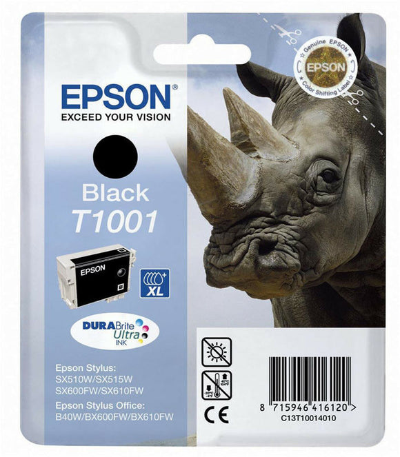 Genuine Epson T1001 Rhino DuraBrite Ultra Black Ink jet Print Cartridge, T100140