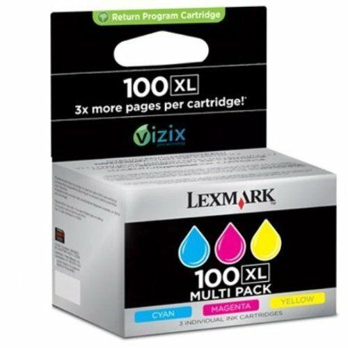 Genuine Original Lexmark 100XL Cyan Magenta Yellow Ink Cartridges 100 XL 14N0850