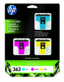 Genuine Full Set of HP 363 Ink Cartridges Photosmart Black Cyan Magenta Yellow L
