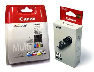 Genuine Canon PGI550BK CLI551BK CLI-551 IP7250 iP8750 iX6850 MG5450 MG5550 925