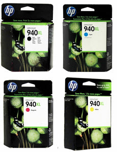 Genuine HP 940XL Black & Color Toner Set of 4 C4906AN C4907AN C4908AN C4909AN