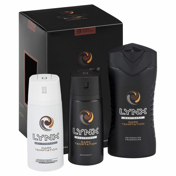Lynx Dark Temptation Trio Mens Gift Set NEW