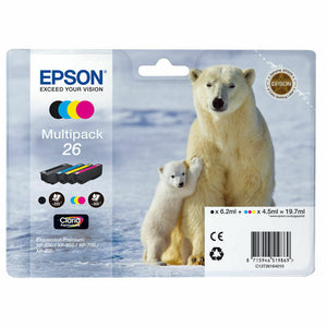 Original Epson 26 T2616 / T261640 / C1326164010 XP700 XP615 XP610 4 Inks Genuine