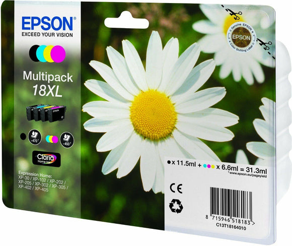GENUINE EPSON DAISY 18XL C13T18164010 T1816 MULTIPACK INKS INKS XP 205 305 405