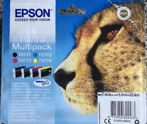 Epson Original T0715 Ink Cartridges  T0711 T0712 T0713 T0714 C13T07154510 BNIB