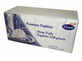 Duni 33cm 3-Ply Premium Paper Napkins White Serviettes 125 250 500 750 1000 2000