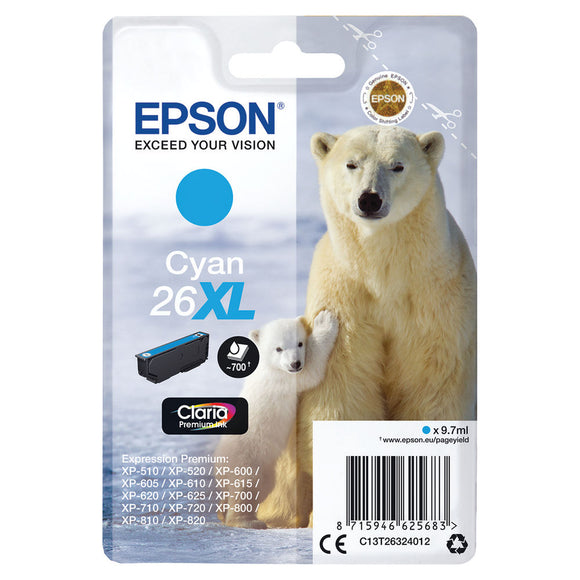 Genuine Epson 26/26XL Polar Bear Ink Range for XP-510 XP-610 XP-710 XP-820 Lot