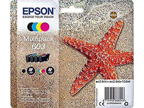 Epson 603 Starfish Genuine Multipack, 4-Colours Ink Cartridges, Amazon ...