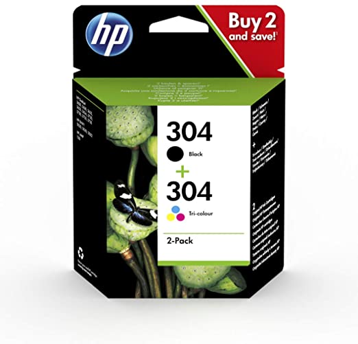 HP 304 Original 2 ink Cartridges, Black and Tri-Colour