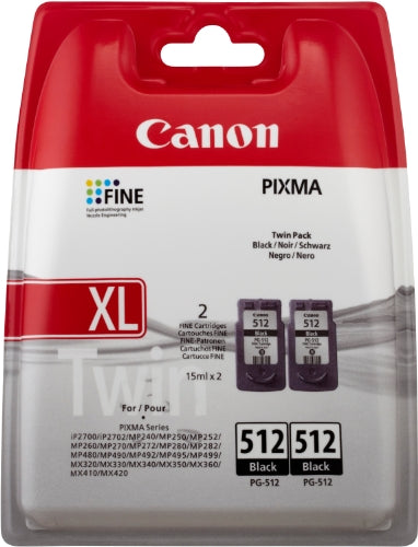 Canon PG512 Ink Cartridge Twin Pack - Black