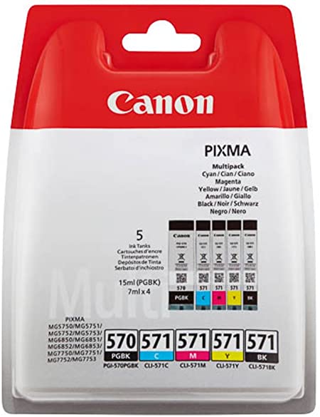 Canon original Pixma PGI-570 CLI - 571 5 Ink cartridges Black Cyan Magenta Yellow