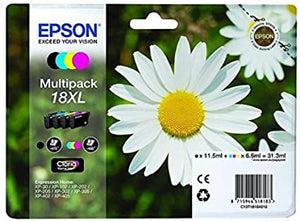 Epson 18XL Black & Colour High Capacity Ink Cartridge 4 Pack (Original)