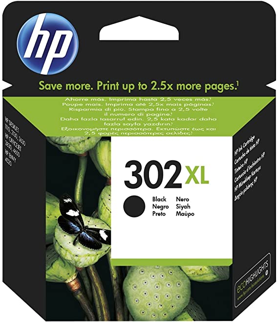 HP F6U68AE 302XL High Yield Original Ink Cartridge, Black, Pack of 1