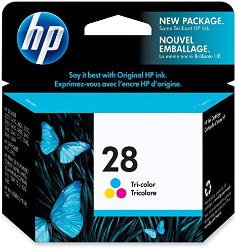 Hp Hewlett Packard Ink Inkjet colour print cartridge No. 28 C8728A in foil packaging
