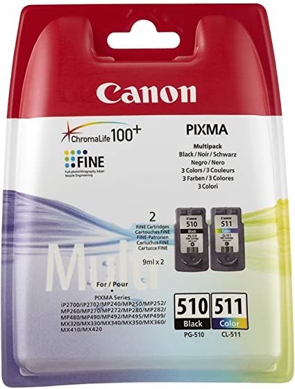 Canon PG-510 CL-511 Inkjet Cartridges, Multipack CL511+ PG510 2970B010AA