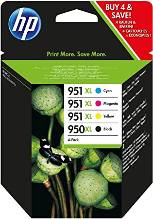 HP C2P43AE 950XL/951XL Original Ink Cartridges, Black/Cyan/Magenta/Yellow, Pack of 4