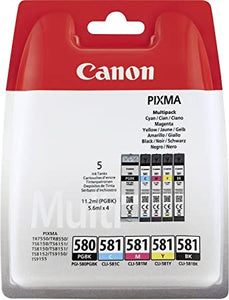 Canon Pixma 580Black 581 Colours Multipack 2078C005 5 Ink Cartridges