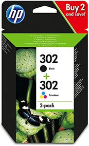 HP 302 2-pack Black/Tri-colour Original Ink Cartridges Combo pack X4D37AE