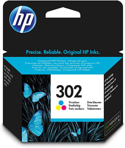 HP F6U65AE 302 Original Ink Cartridge, Tri-Colour, Single Pack