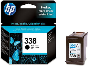 Original HP printer C8765E 338 ink cartridge black Deskjet/PSC/Photosmart/Officejet/Digital Copier printers - Easy Mail Packaging - Foil Inks