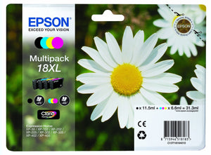 Epson No18XL Daisy Multipack  Claria Home Ink Cartridges T1816 C13T18164010 New