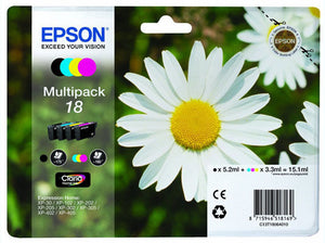 Epson 18 Daisy Multipack Claria  Ink Cartridges T1801 T1802 T1803 T1804 T1806 BN