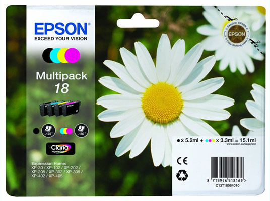 Epson 18 Daisy Multipack Claria  Ink Cartridges T1801 T1802 T1803 T1804 T1806 BN