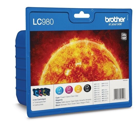 Genuine Brother LC980 Multipack Ink Cartridges LC-980VALBP DCP MFC J615W 250C UK