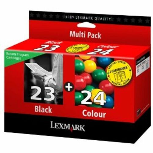 Lexmark 23 / 24 Original Black & Colour Ink Cartridge Pack 018C1419E 18C1523