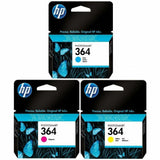 Genuine HP 364 Combo / 364XL Black and Colour Ink Cartridges Photosmart Cyan Lot